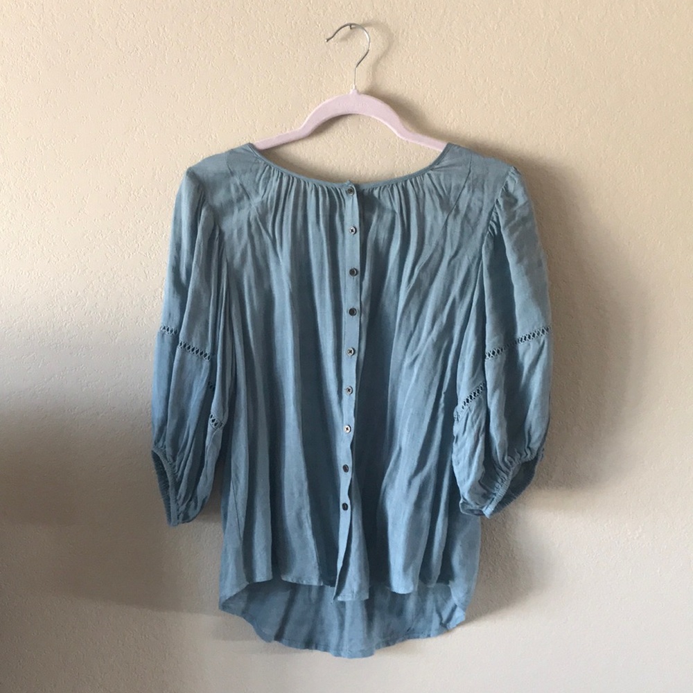 KNOX ROSE Light Blue Long Sleeve Button Down Shirt Sz M